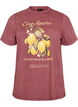 Katoenen T-shirt met print aan de voorkant en een gewassen look, Rood, Packshot image number 0
