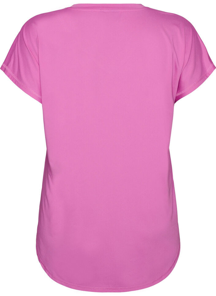 Sportief t-shirt met korte mouwen en v-hals, Paars, Packshot image number 1