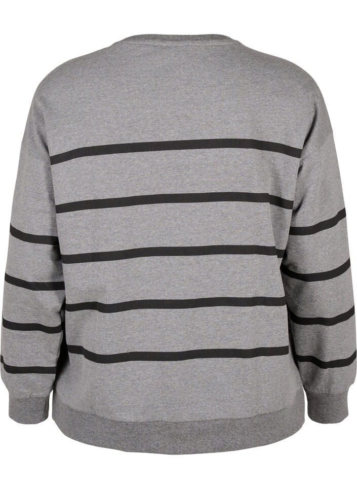 Sweatshirt met strepen, MGM w. Black Stripe, Packshot image number 1