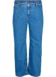 Straight jeans met hoge taille, Blue denim