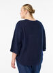 Geribde trui met 3/4 mouwen, Blauw, Model image number 2