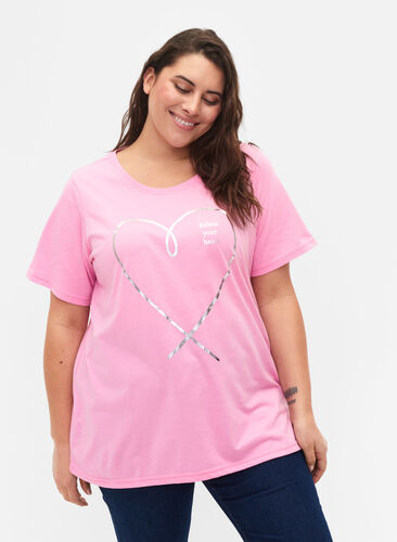 FLASH - T-shirt met motief, Begonia Pink, Model image number 0