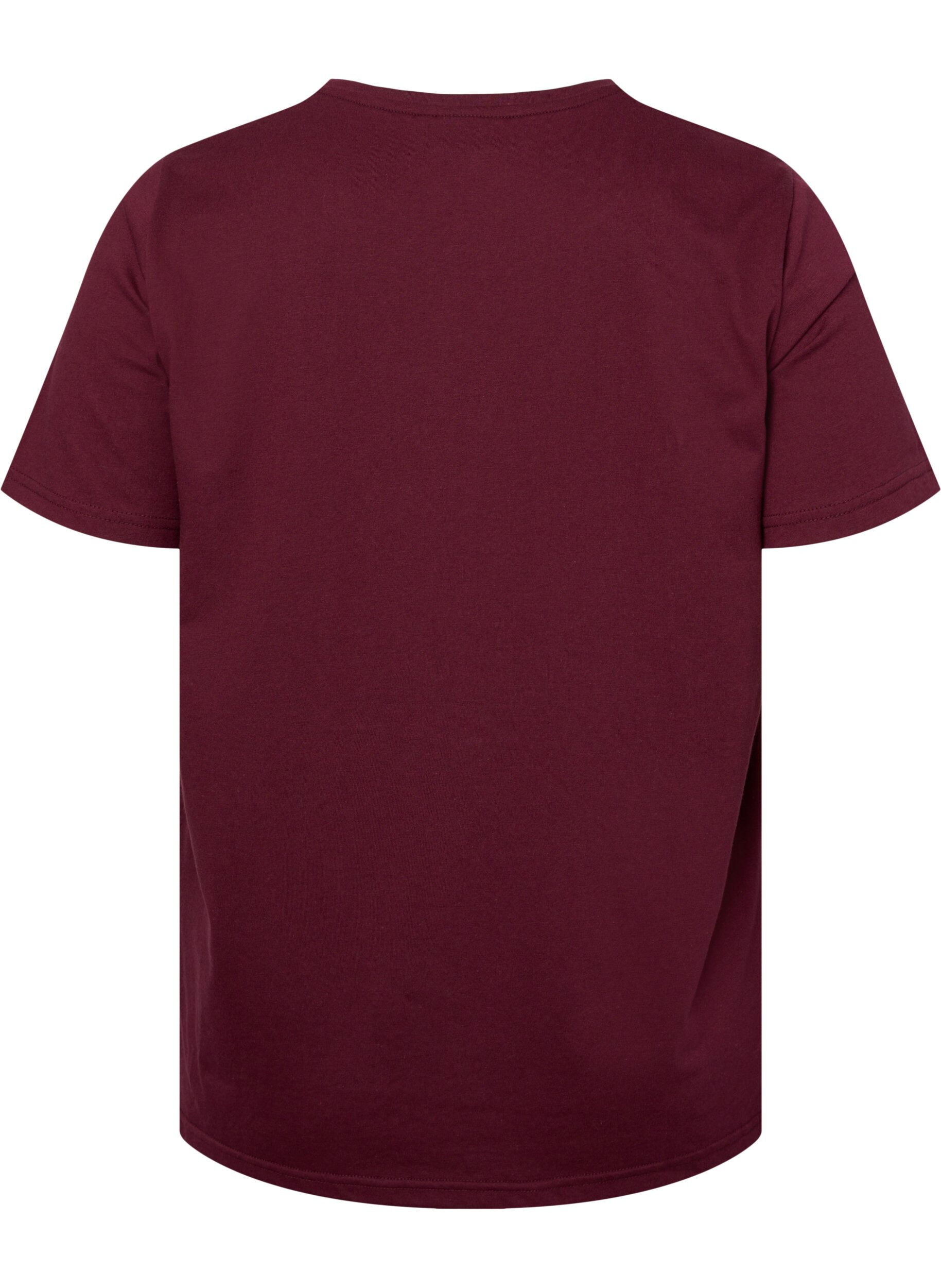 Zizzi FLASH - 2-pack t-shirt met motief, Black/Port Royale , Packshot image number 4