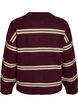 Gebreide blouse met dubbele contrasterende strepen, Rood, Packshot image number 1