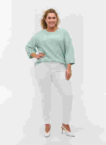 Super slim Amy jeans met hoge taille, White, Model image number 3