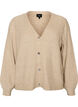 Vest met V-hals en ribstructuur, Beige, Packshot image number 0
