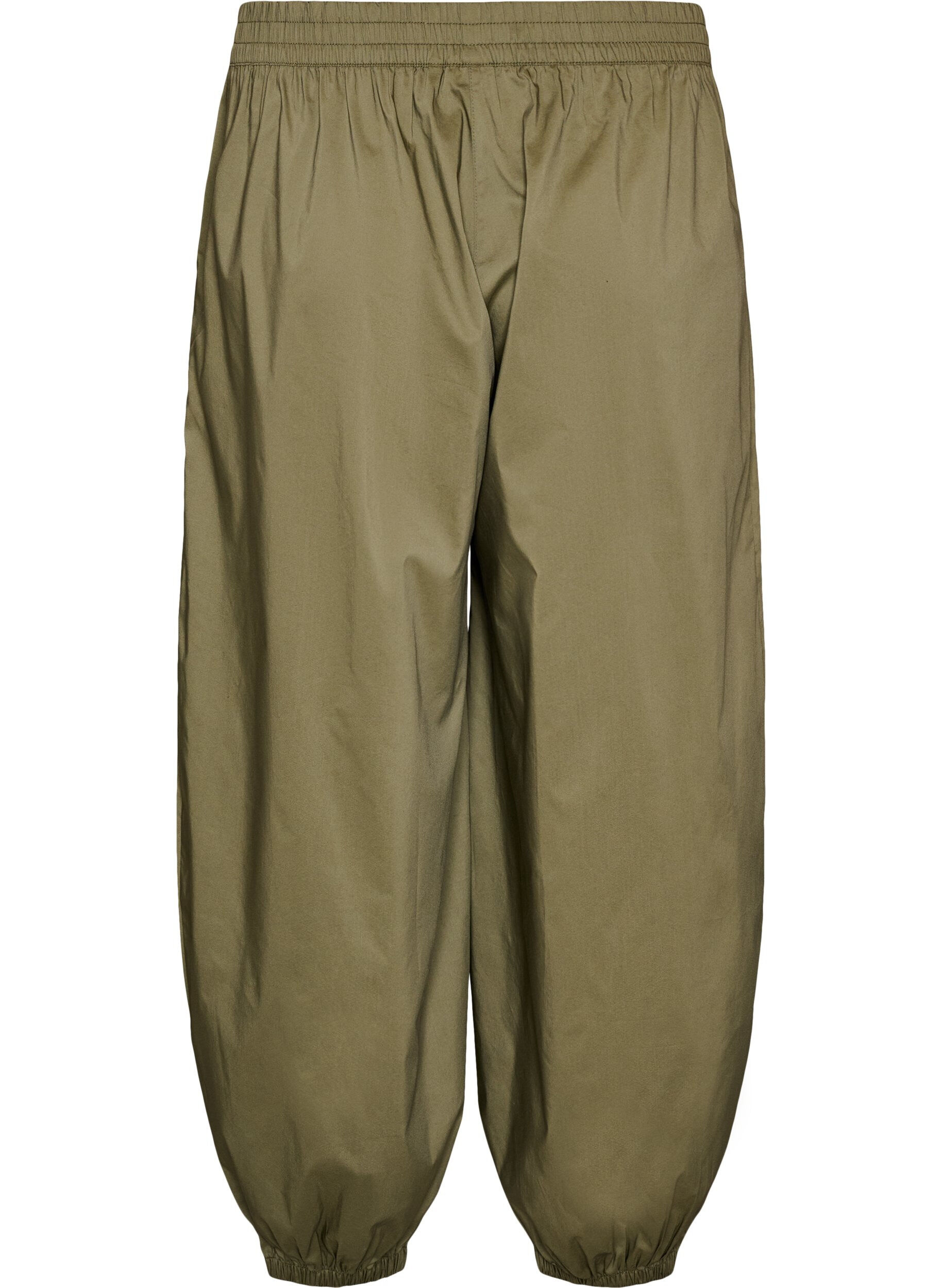 ZizziBallonbroek met zakken en een elastische tailleband, Groen, Packshot image number 1
