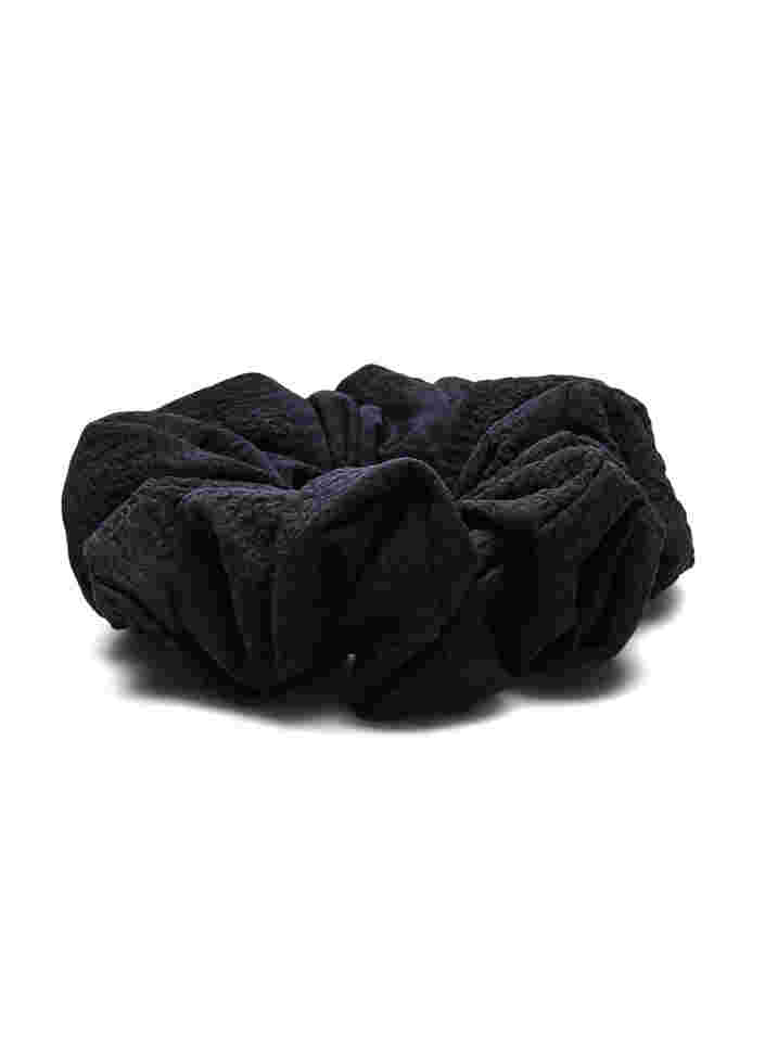 Effen kleur scrunchie, Black, Packshot image number 1