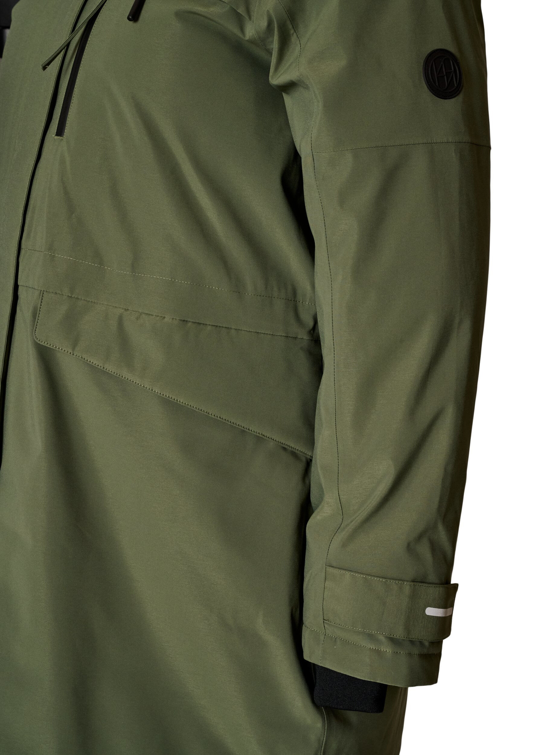 ZizziWaterafstotende parka met capuchon en functionele details, Groen, Packshot image number 3