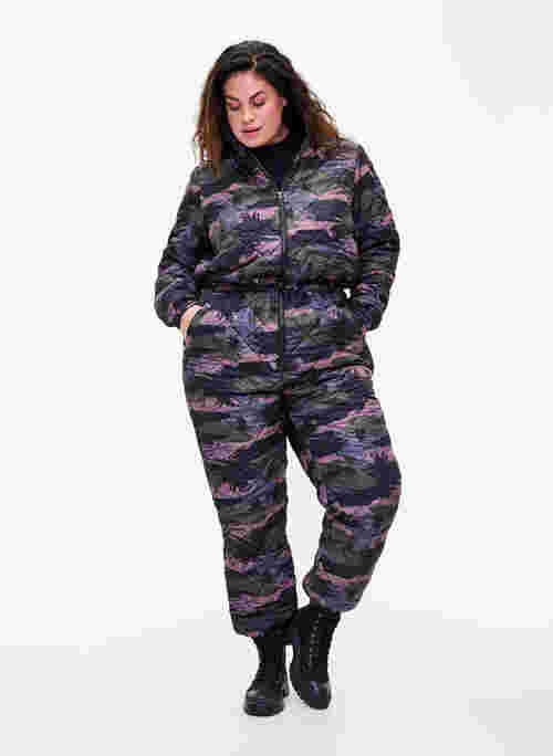 Thermo jumpsuit met camouflage print