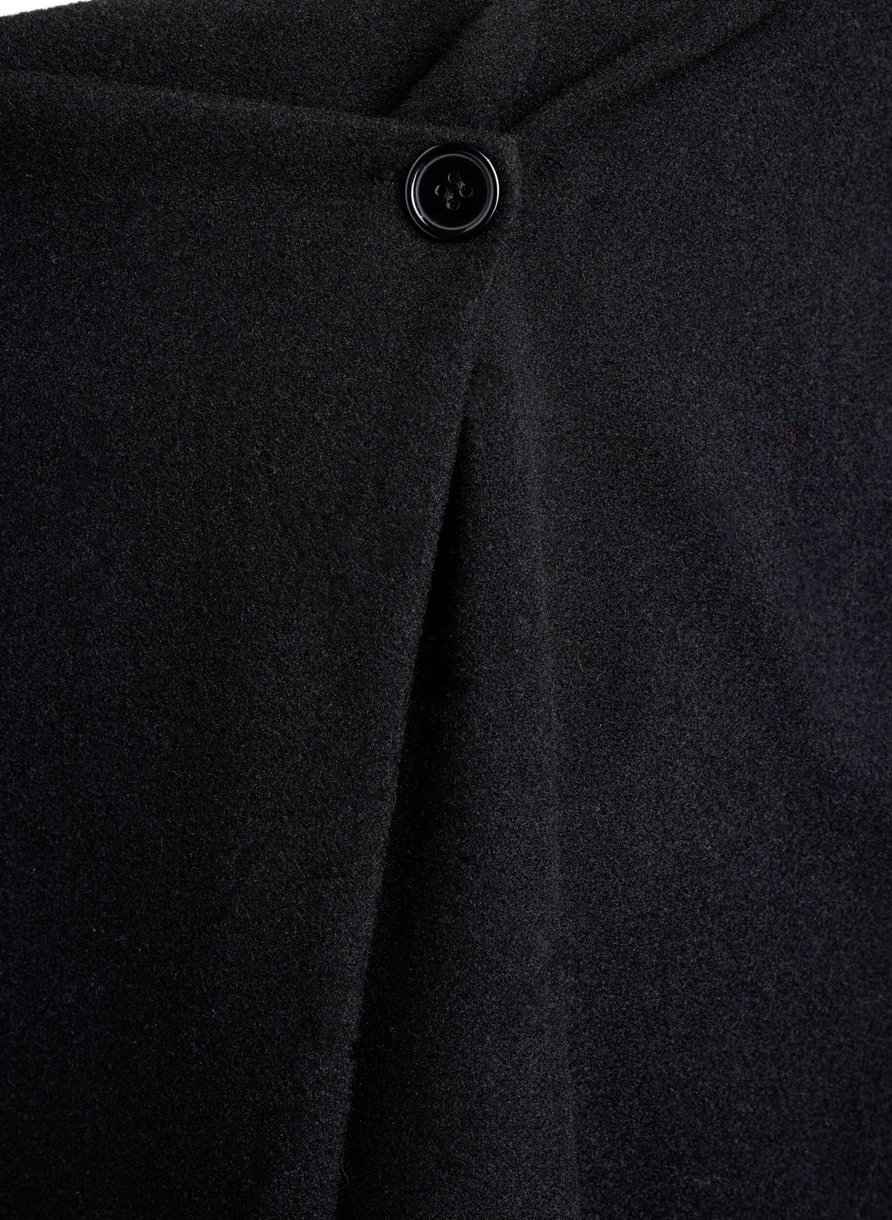 Zizzi Wikkel mini rok met knoopdetails, Zwart, Packshot image number 3