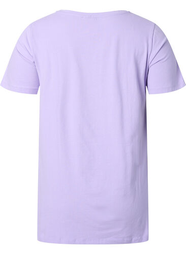Basic t-shirt in effen kleur met katoen, Lavender, Packshot image number 1