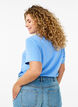Basic katoenen T-shirt met ronde hals, Blauw, Model image number 2