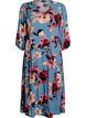 Midi-jurk met bloemenprint en 3/4 mouwen, Blauw, Packshot image number 0