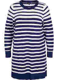 Gebreide jurk met lange mouwen, Peacoat W. Stripes