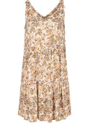 Midi-jurk met print in viscose, Curry Graphic AOP, Packshot image number 0