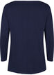 Gebreide blouse gemaakt van katoen en viscose., Blauw, Packshot image number 1