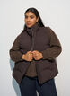 Korte puffer bodywarmer met hoge kraag, Bruin, Model image number 0
