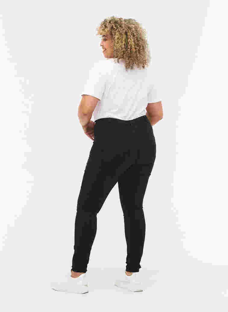 super slim fit Amy jeans met hoge taille, Black, Model image number 1