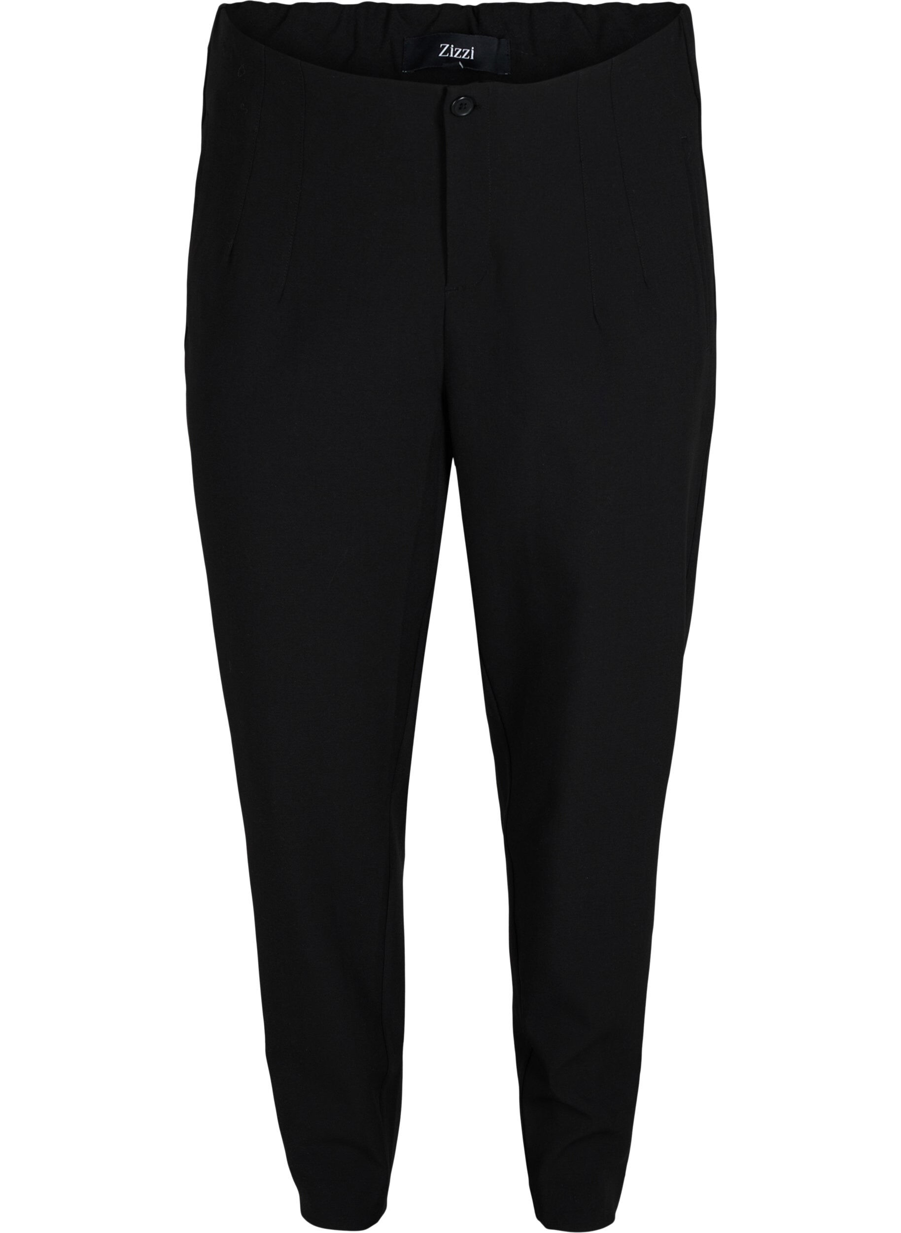 ZizziKlassieke broek met hoge taille, Zwart, Packshot image number 0