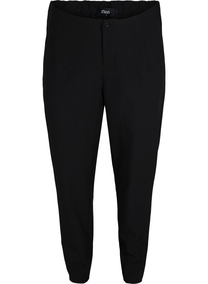 Klassieke broek met hoge taille, Zwart, Packshot image number 0