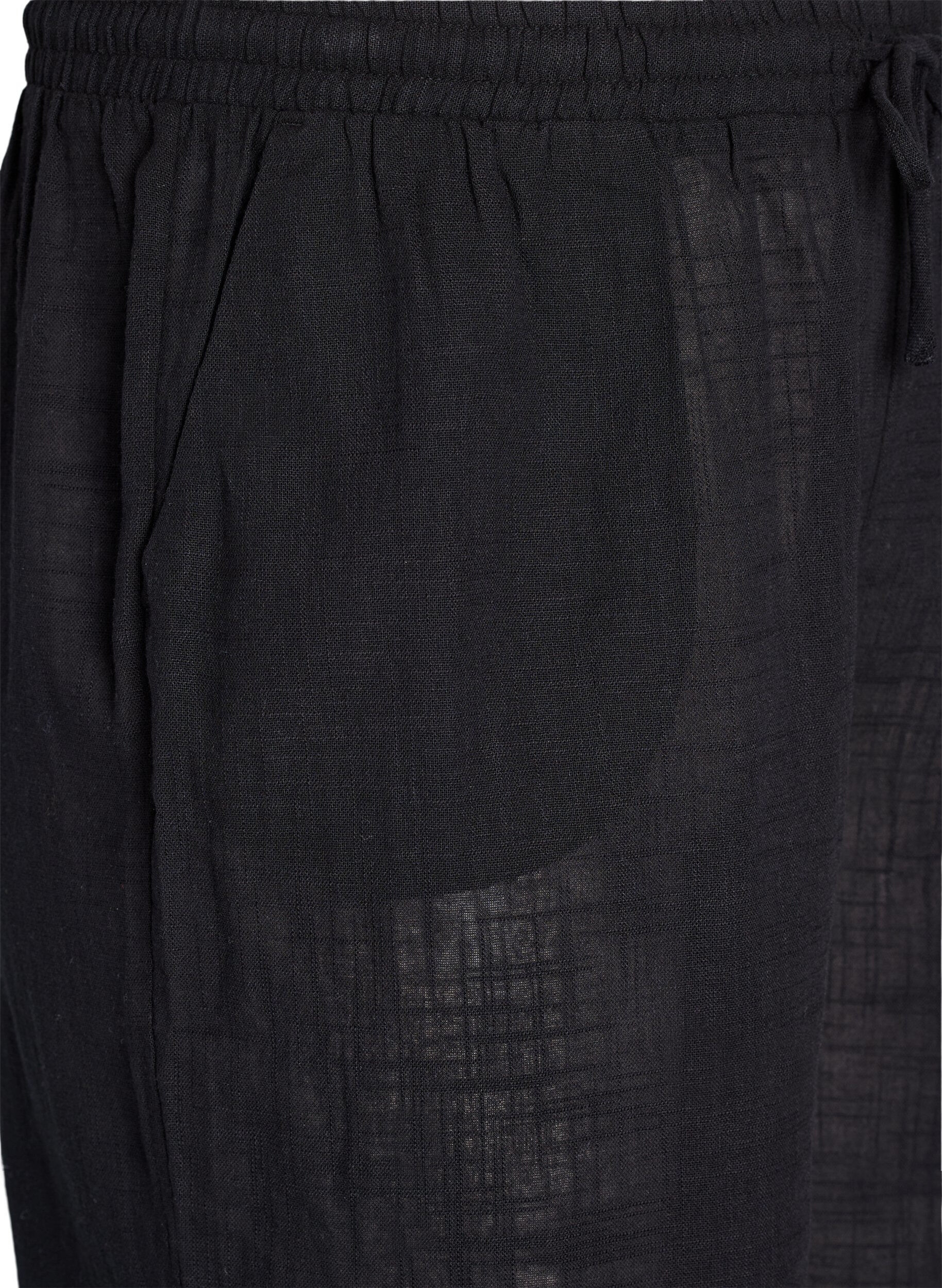 Zizzi FLASH - Broek met rechte pijpen en een hoge taille, Zwart, Packshot image number 2