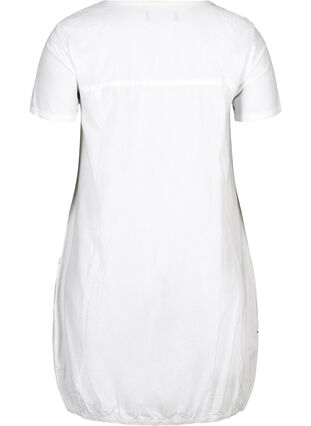 Katoenen jurk met korte mouwen, White, Packshot image number 1