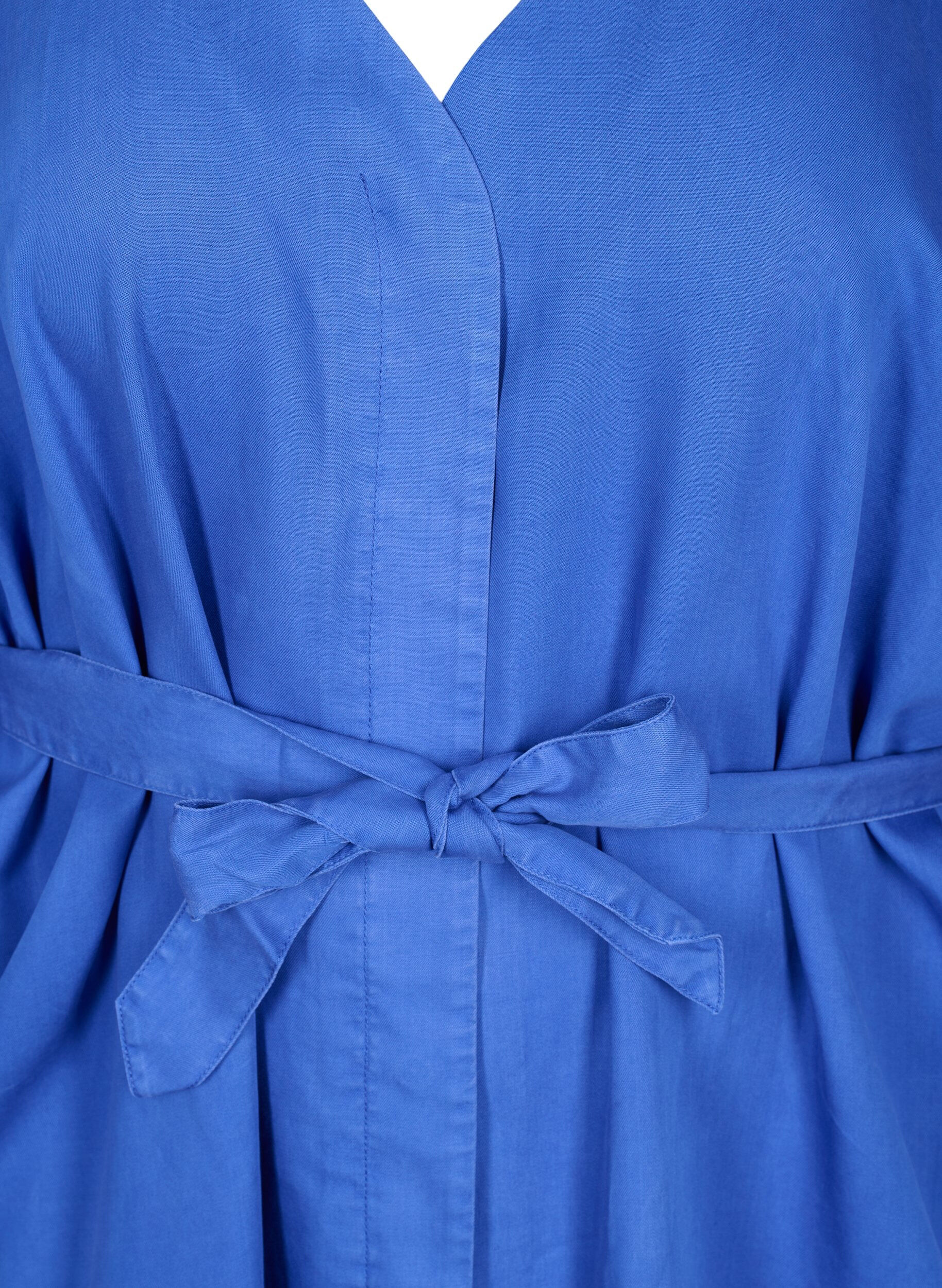 ZizziJurk met 3/4 mouwen en striksluiting, Blauw, Packshot image number 2