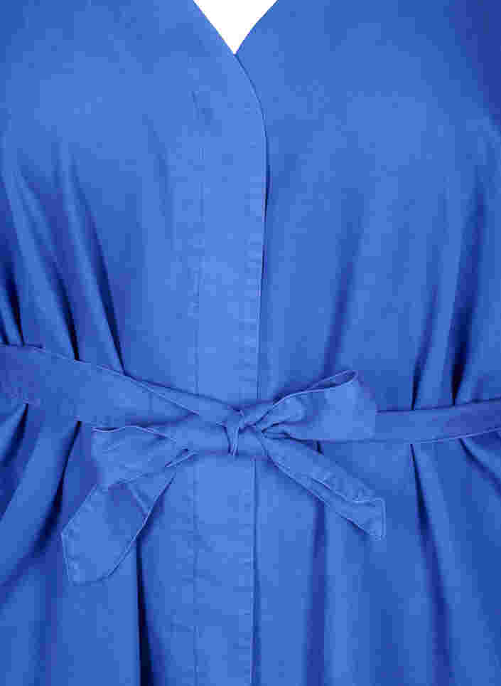 Jurk met 3/4 mouwen en striksluiting, Dazzling Blue, Packshot image number 2