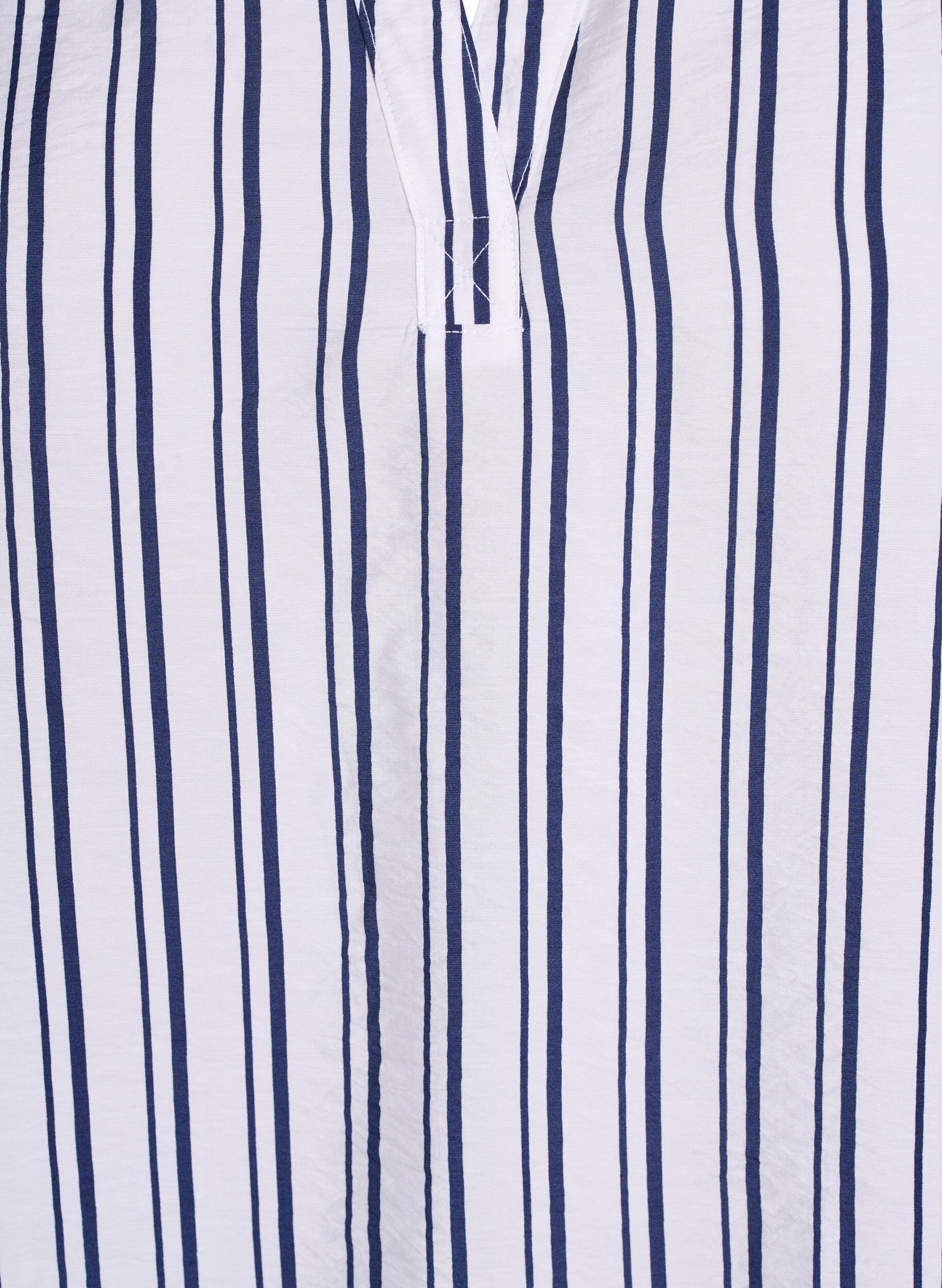 Zizzi FLASH - Gestreepte blouse met V-hals, Wit, Packshot image number 2