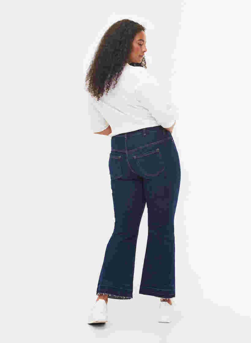 Ellen bootcut jeans met hoge taille, Dark blue, Model image number 1