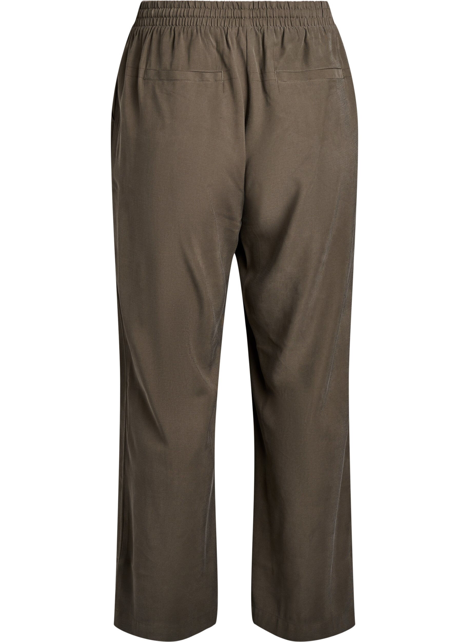 Zizzi FLASH - Viscose broek met elastische tailleband, Groen, Packshot image number 1