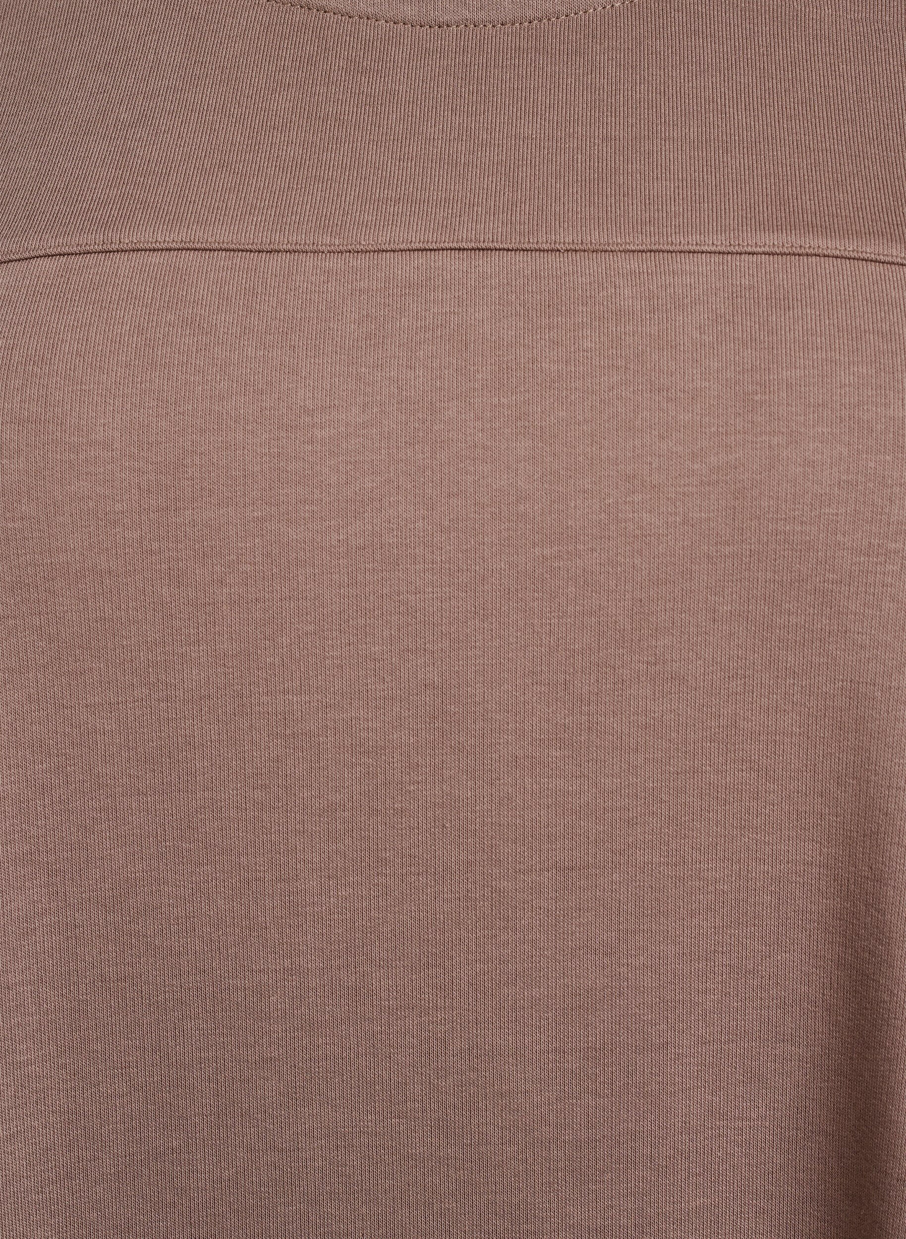 Zizzi Jersey jurk met korte mouwen en zakken, Bruin, Packshot image number 2