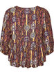 Blouse met paisleyprint en kanten detail, Paars, Packshot image number 1