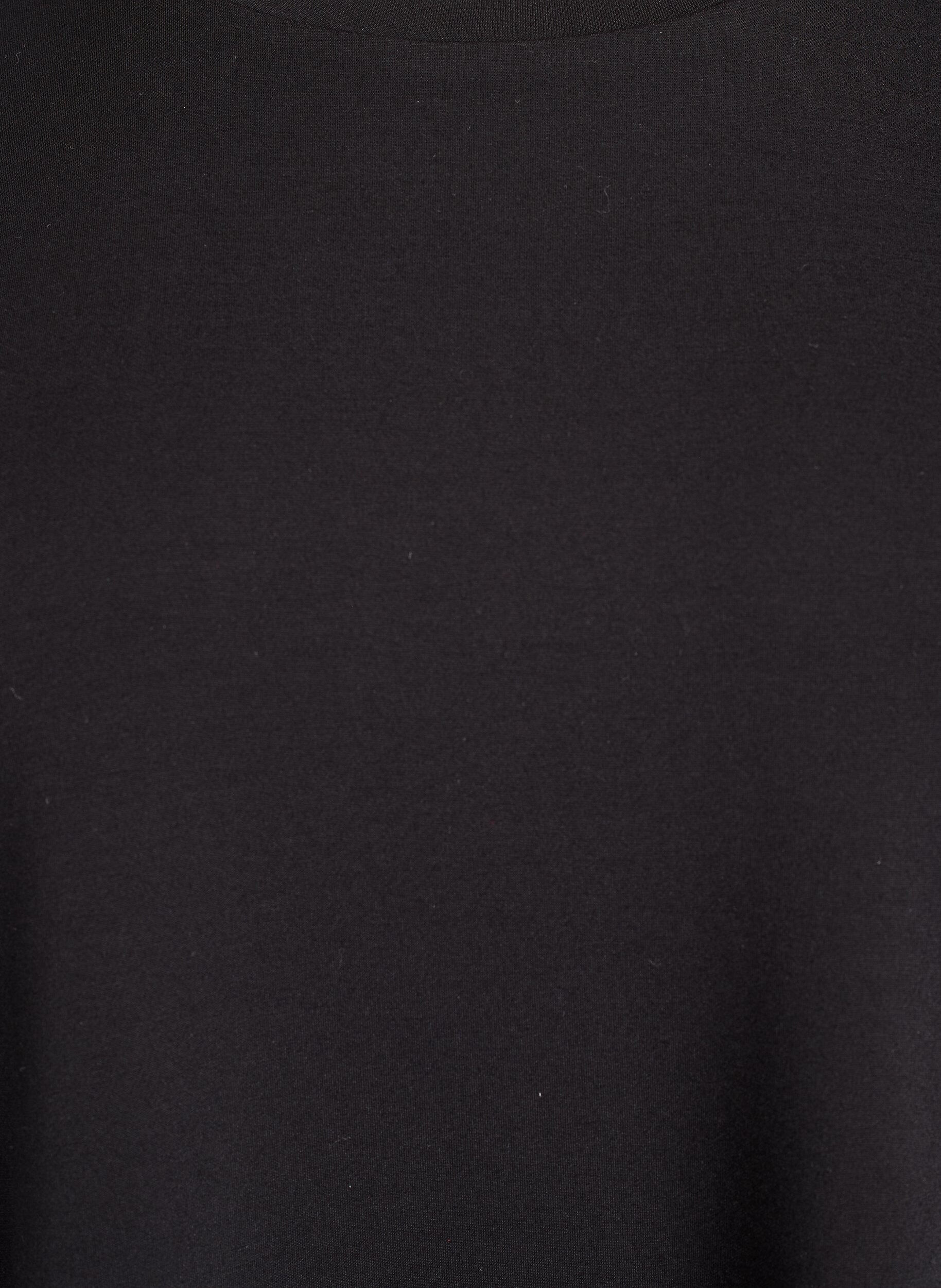 Zizzi Korte loose-fit T-shirt in modalblend, Zwart, Packshot image number 2