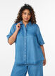Denimlook lyocell shirt met korte mouwen, Blauw, Model image number 0