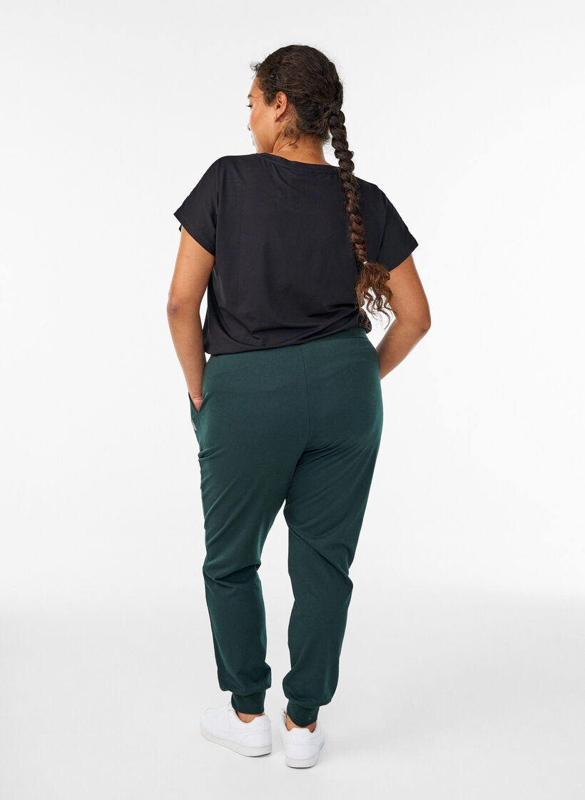 Losse trainingsbroek met zakken, Groen, Model image number 1