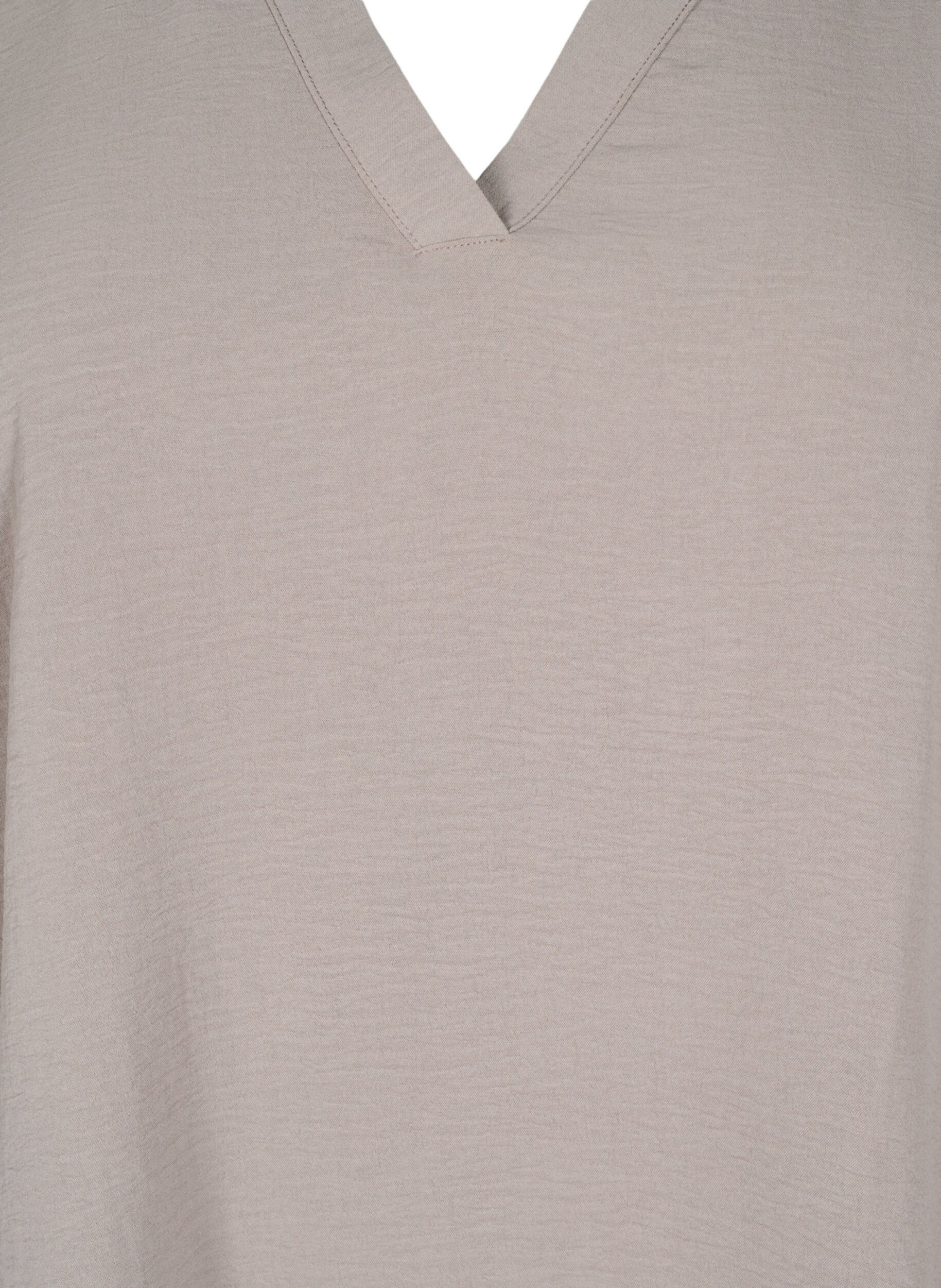 Zizzi Blouse met 3/4 mouwen, Beige, Packshot image number 2