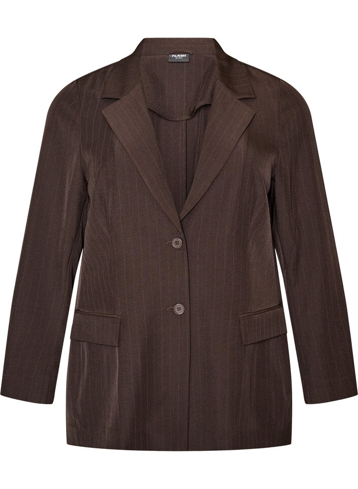 Blazer met zakken en splitten, Bruin, Packshot image number 0