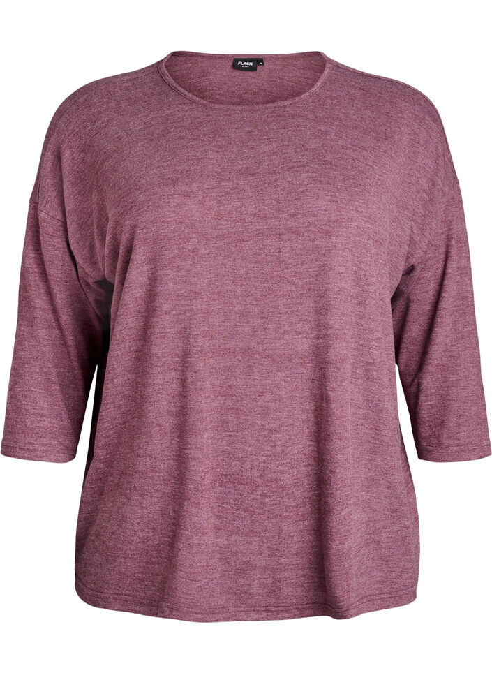 Jersey blouse met 3/4 mouwen, Rood, Packshot image number 0