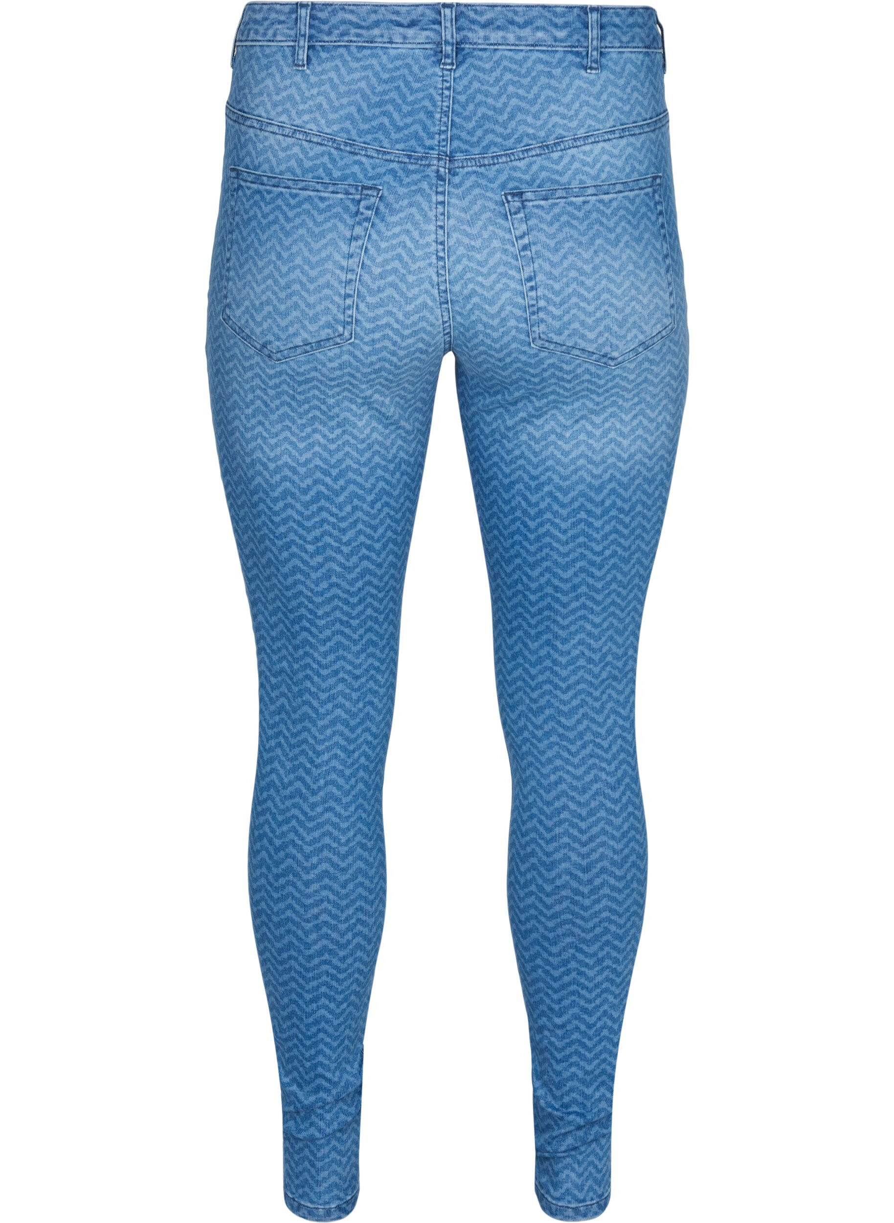 Zizzi Amy jeans met hoge taille en print, Ethnic Pri, Packshot image number 1