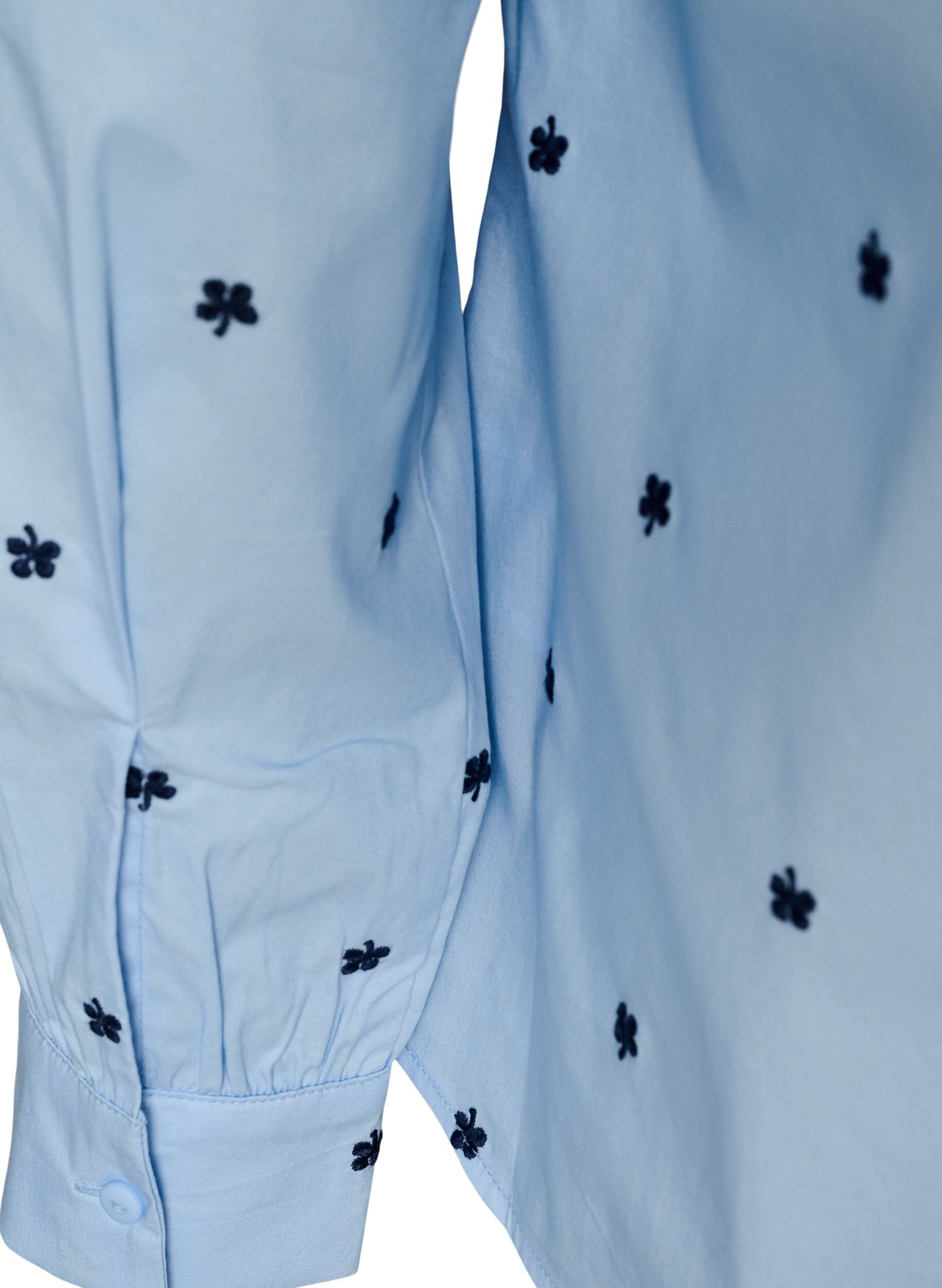 ZizziShirt met geborduurde bloemen, Blauw, Packshot image number 3