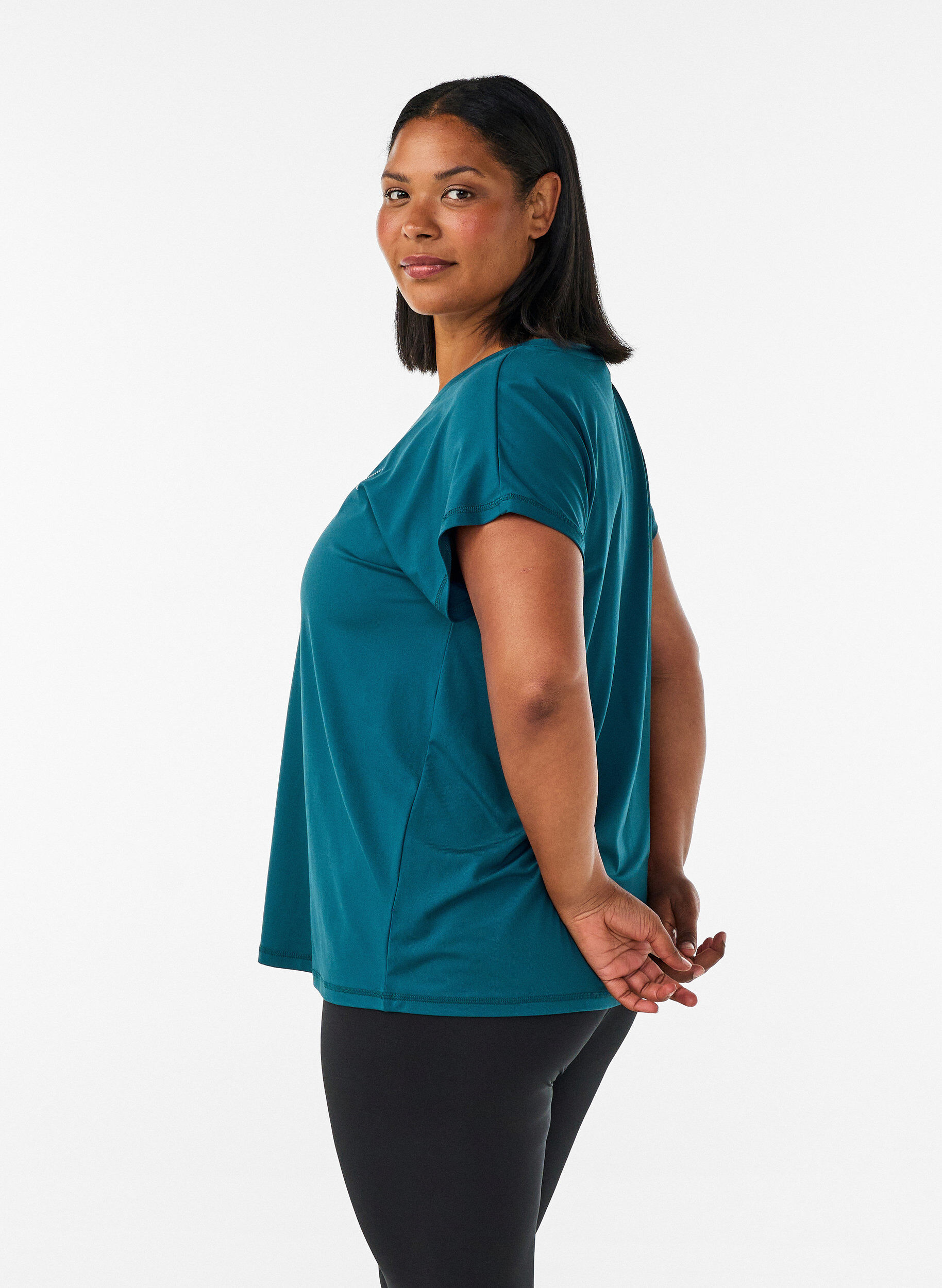 ZizziEffen gekleurd trainingsshirt, Groen, Model image number 2