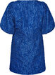 Jacquard jurk met pofmouwen en A-lijn, Blauw, Packshot image number 1