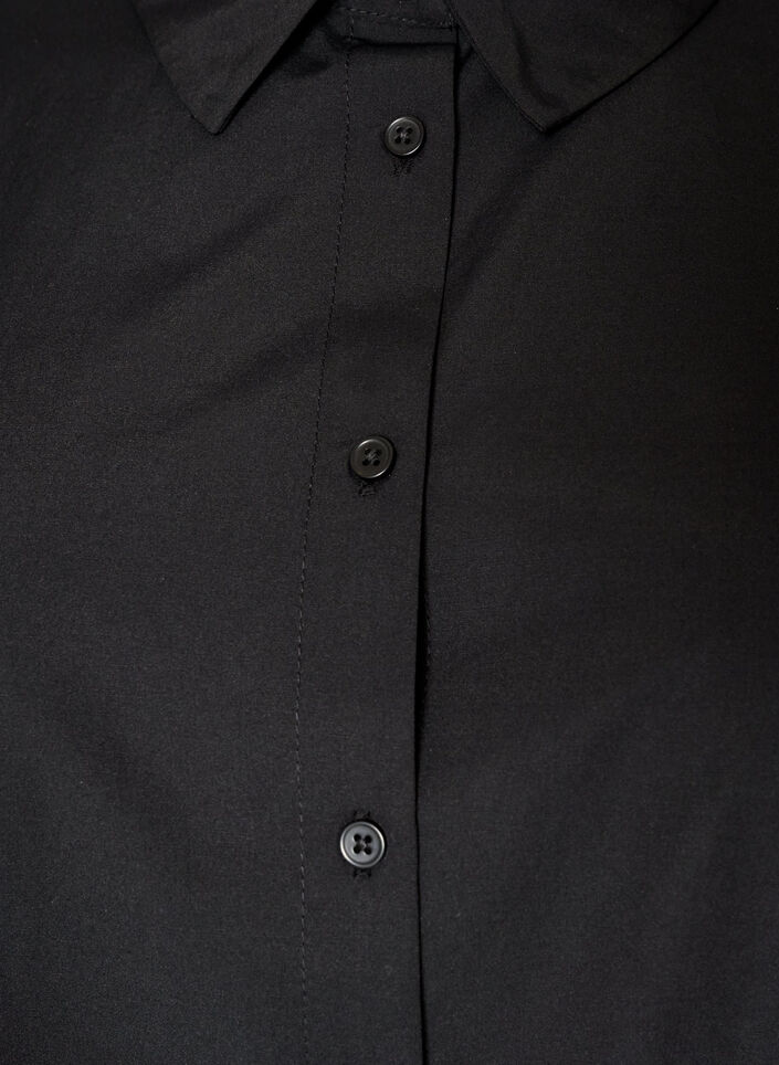 Losse blouse met een brede kanten rand, Zwart, Packshot image number 2