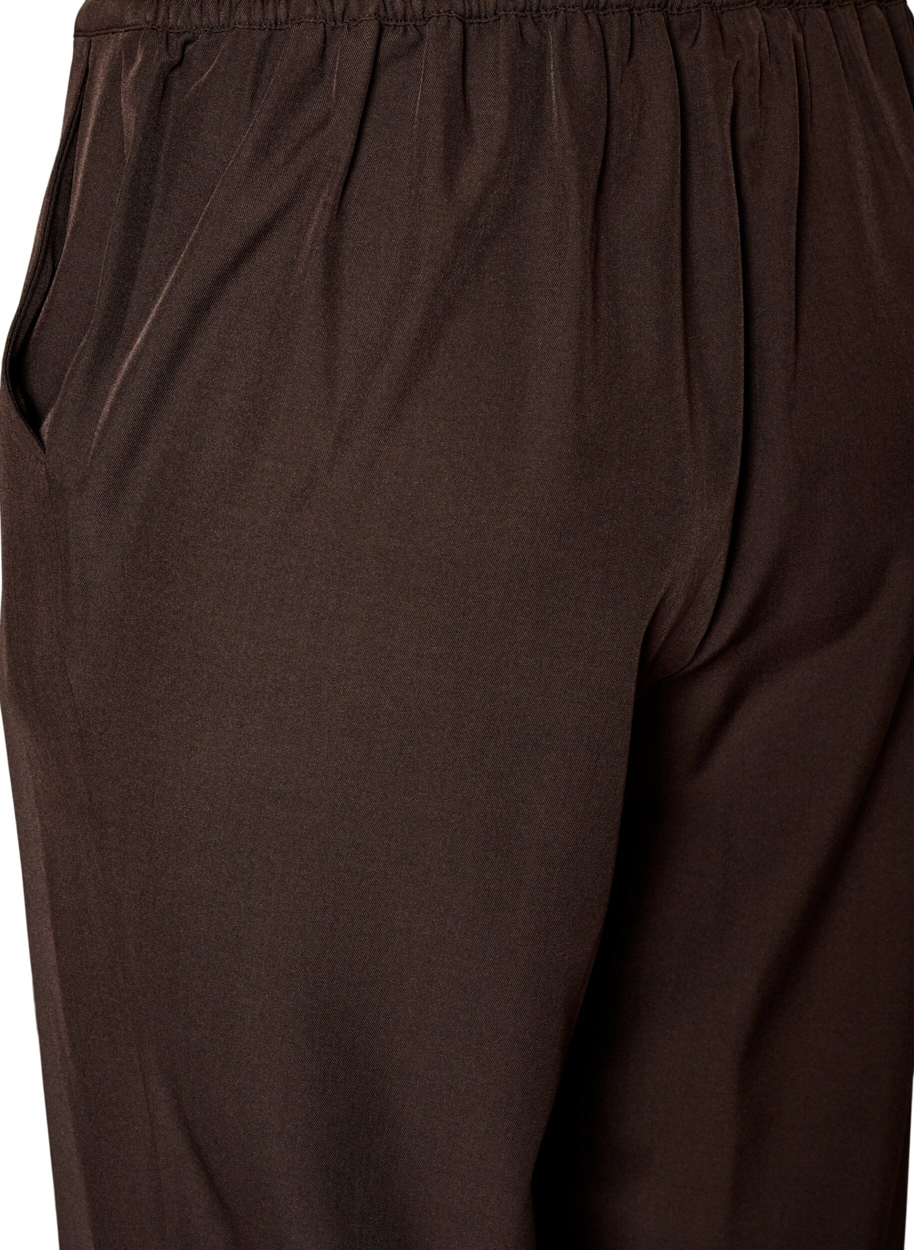 ZizziLosse broek met zakken, Bruin, Packshot image number 3