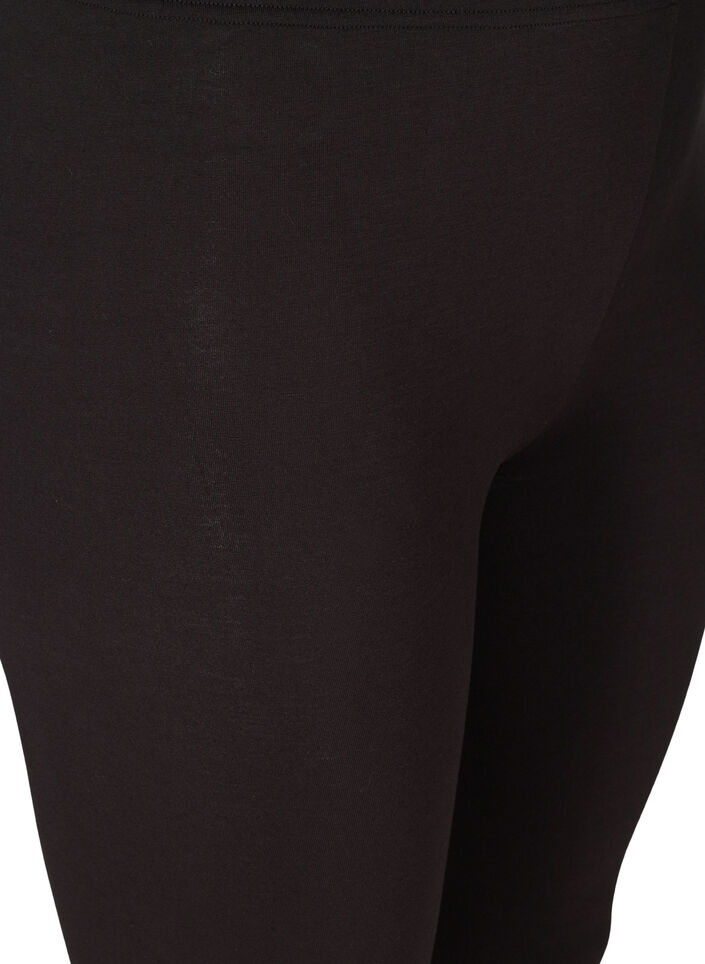 Basic 3/4 legging met ruche detail, Black, Packshot image number 2