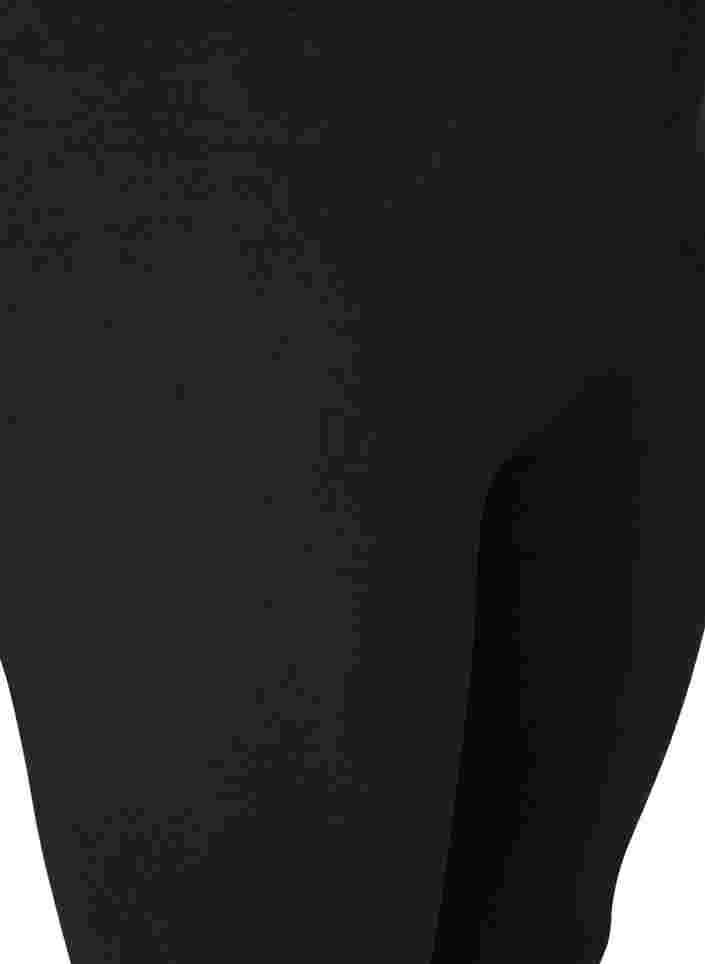 Basic 3/4 legging met ruche detail, Black, Packshot image number 2