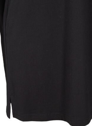 Katoenen T-shirt jurk met print details, Black w. Black, Packshot image number 3