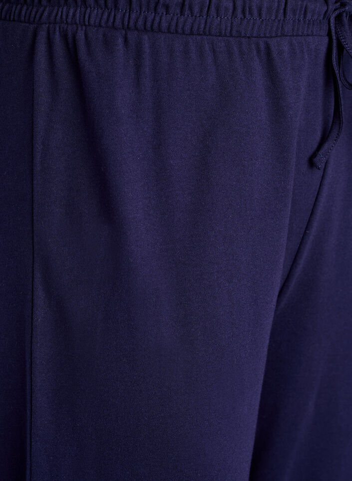 Katoenen pyjamabroek met hoge taille, Blauw, Packshot image number 2